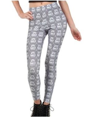 Rare Poprageous Bipolar Mac Legging Silver Size Small